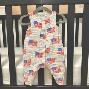 Angel Dear Muslin Sleeveless Romper American Flags 3-6 Months